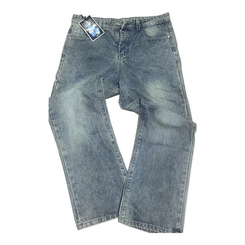 Jean baggy gris délavé uni