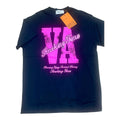 T-shirt noir avec imprimé rose fluo VA Smoking Time