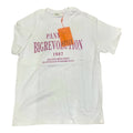 T-shirt blanc avec imprimé bordeaux Pann Big Revolution 1987