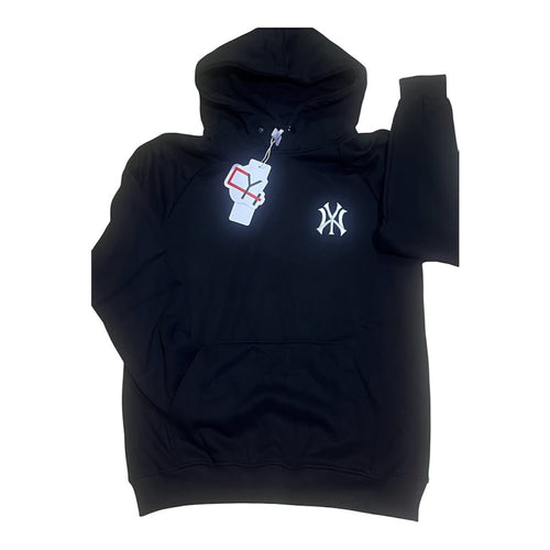 Hoodie noir avec petit logo blanc NY sur la poitrine