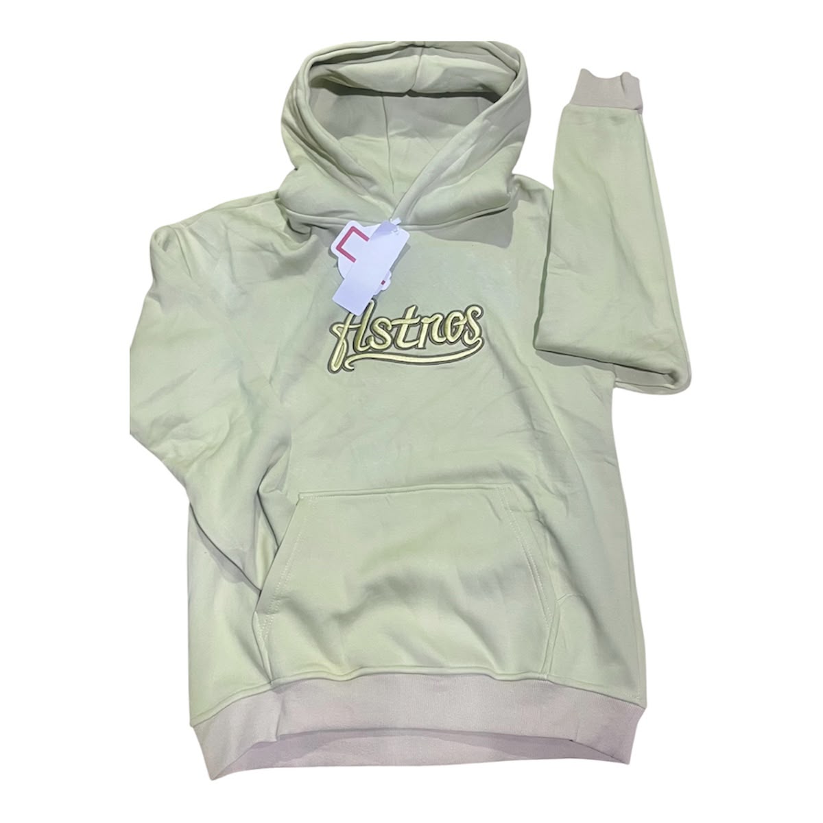 Hoodie vert sauge clair avec broderie script crème Astres